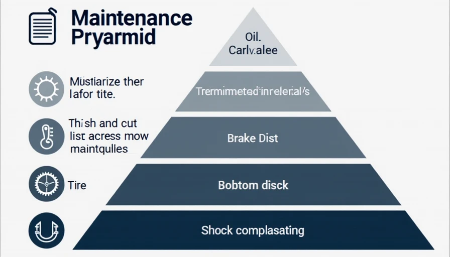 High-Mileage Maintenance Priorities — What to Fix First High-mileage car maintenance priority pyramid with icons showing oil, cooling system, timing belt, brakes, tyres, and suspension in order of importance