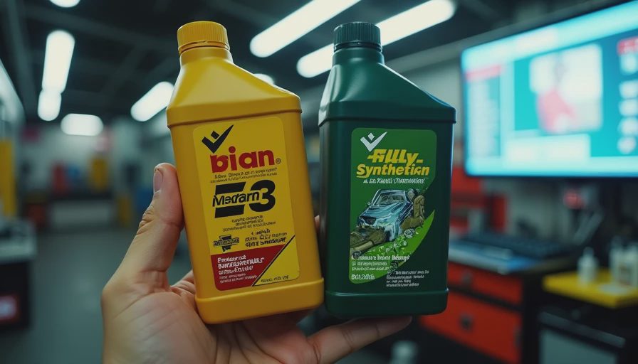 Visual context for difference between fully synthetic oil and semi